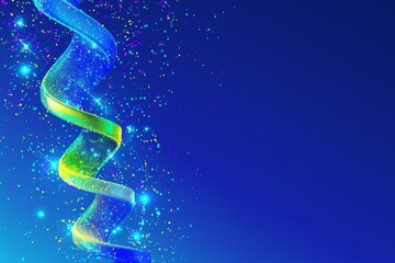 Obraz premium Electric green DNA winding through a vortex of energy, depicting the dynamic and transformative power of genetics