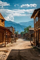 Fototapeta premium Town & village of western backdrop
