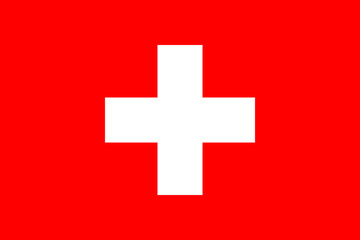 Swiss flag. Official national flag of Switzerland. Correct proportions and colors. Vector illustration