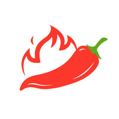 Red Hot Chili logo designs concept vector. Chili Pepper with Fire. Vector Asian and Mexican spicy food and sauce. Vector emblems jalapeno or chilli peppers. Flat Vector illustration