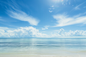 Obraz premium Sunny Beach with Blue Sky and Ocean View