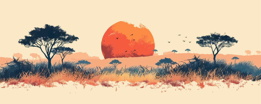 savanna dry grass set vector flat minimalistic isolated illustration