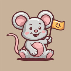 mouse and flag