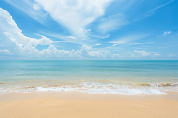 Obraz premium Sunny Beach with Blue Sky and Ocean View