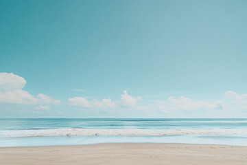 Sunny Beach with Blue Sky and Ocean View