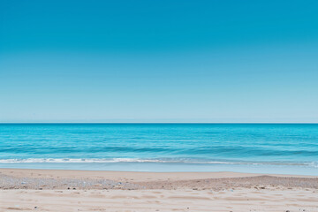 Sunny Beach with Blue Sky and Ocean View