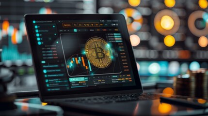 cryptocurrency wallet or exchange interface on a tablet or laptop