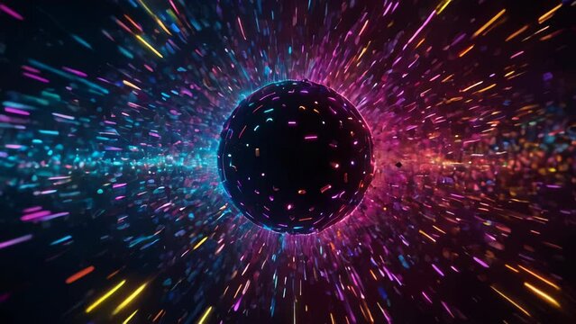 Glowing sphere of energy. AI.