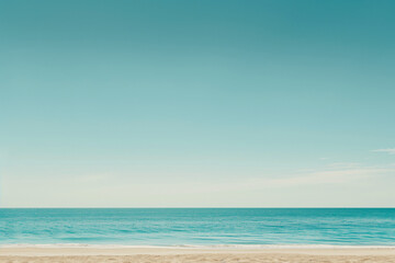 Fototapeta premium Sunny Beach with Blue Sky and Ocean View