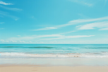 Obraz premium Sunny Beach with Blue Sky and Ocean View