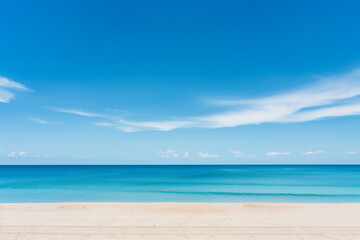 Obraz premium Sunny Beach with Blue Sky and Ocean View