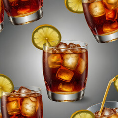 Glass of soft drink cocktail soda refreshmen