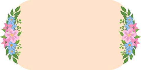 Label with Flower Decoration