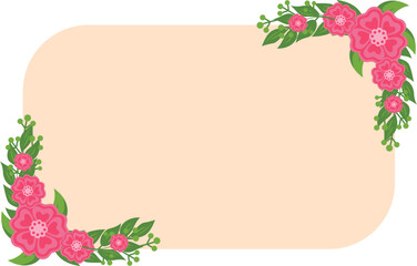 Label with Flower Decoration