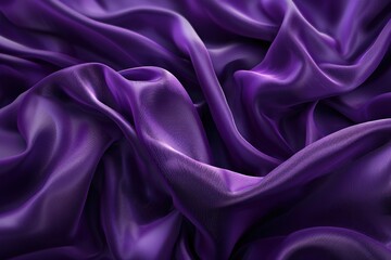 Obraz premium A purple fabric with a pattern of swirls and dots. The fabric is purple and has a shiny texture