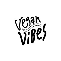 Vegan vibes hand drawn lettering