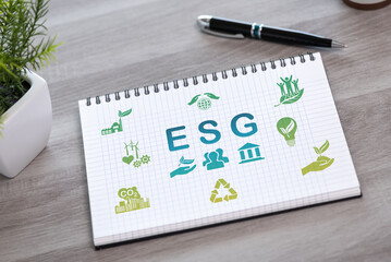 Esg concept on a notepad