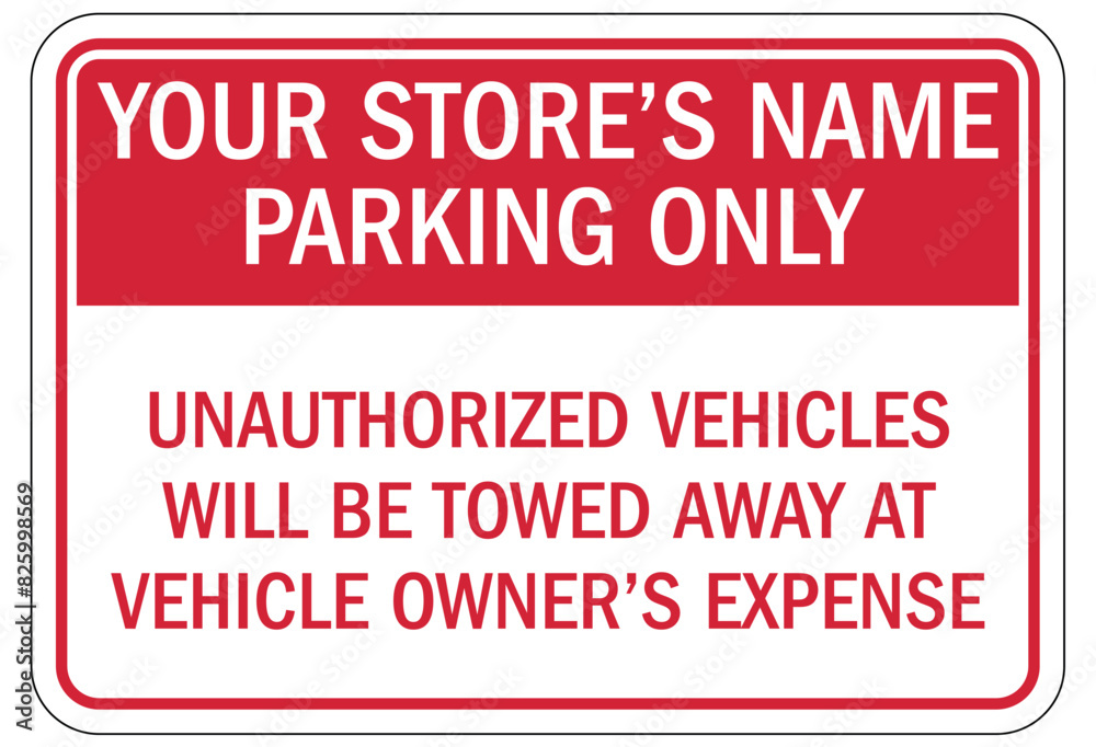 Wall mural store parking sign