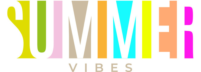 colorful SUMMER vibes word banner