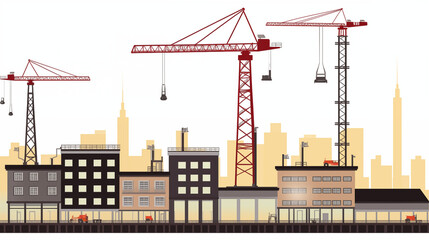 Building Dreams: A Flat Vector Illustration of Urban Growth