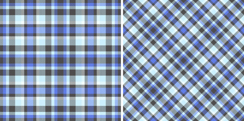 Tartan plaid pattern of texture textile background with a vector fabric seamless check. Set in sky colors for luxurious bed linens.