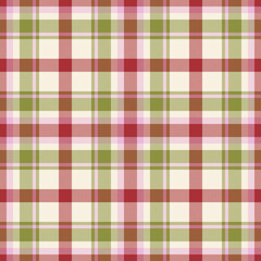Plaid seamless pattern. Check fabric texture. Vector textile print.