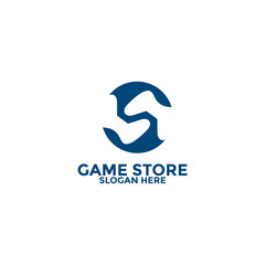 game store logo design template, game pad or game controller logo icon