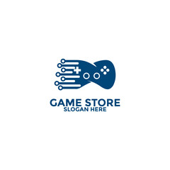 game store logo design template, game tech modern logo icon vector