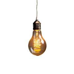 hanging light bulb isolated on a transparent background