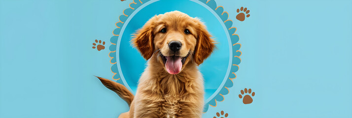 Golden Retriever Puppy Badge: Celebrating Loyalty and Joy in a Playful Design