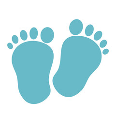 foot print on blue background