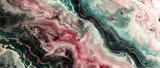 Pink and teal marbled abstract pattern