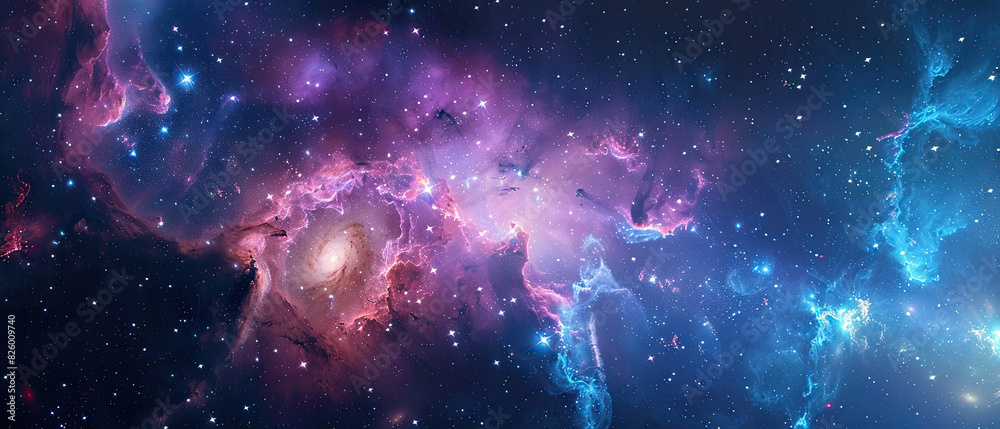 Wall mural majestic cosmic nebula with vibrant hues
