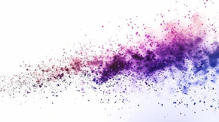 A trail of particles in an abstract background, with a radial blur effect and a gradient of colors, isolated on solid white background