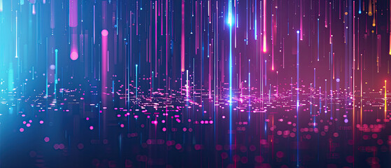 Futuristic digital rain cyber concept