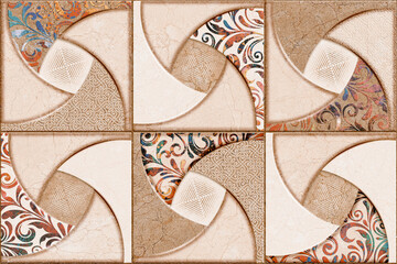 Naklejka premium Ceramic Wall Tiles Design For Bathroom Wall and Living Room Wall Tiles Design Concept High Lighter. You Can Use This Design as a, Room, Bathroom.