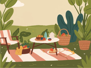 Obraz premium Garden in spring cosy vibe