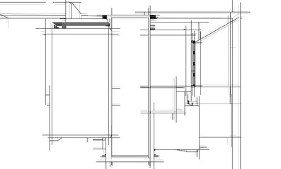 house building sketch architectural 3d illustration