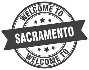 Welcome to Sacramento stamp. Sacramento round sign