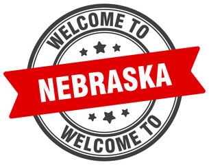 Fototapeta premium Welcome to Nebraska stamp. Nebraska round sign