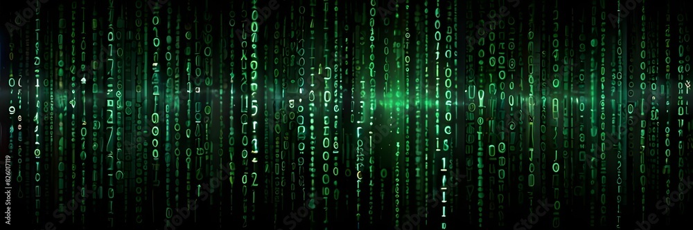Wall mural digital binary code