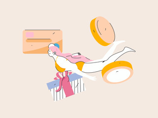 Internet financial management investment flat vector concept operation hand drawn illustration
