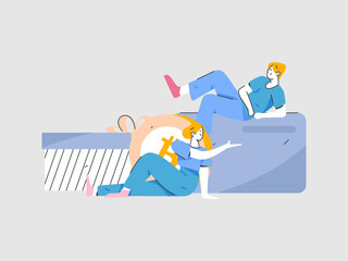 Internet financial management investment flat vector concept operation hand drawn illustration
