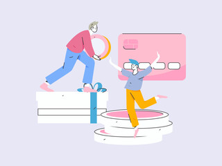 Internet financial management investment flat vector concept operation hand drawn illustration
