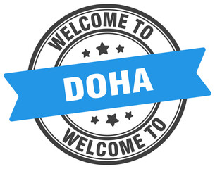 Welcome to Doha stamp. Doha round sign