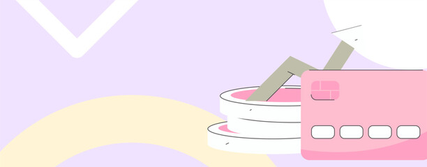 Internet financial management investment flat vector concept operation hand drawn illustration
