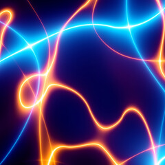 Bright glowing multidimensional plasma force field. Abstract glowing background
