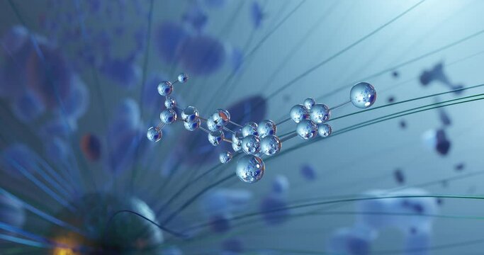 Tafamidis rotating molecular 3d structure ball-and-stick model, looped video miscellaneous therapeutic agents