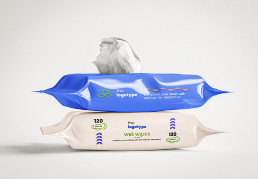 Disposable Wet Wipes Mockup