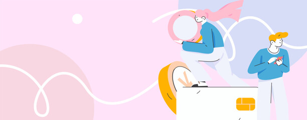 Internet financial management investment flat vector concept operation hand drawn illustration
